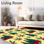 Red Truck Christmas Tree Garland Rug