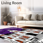 Haunted Mansion Bats Purple Sky Rug