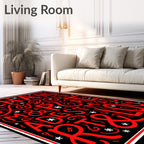 Red Festive Typography Christmas Greeting Rug
