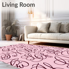 Elegant Script Monogram Pink Rug