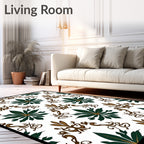 Emerald Forest Scrollwork Damask Rug