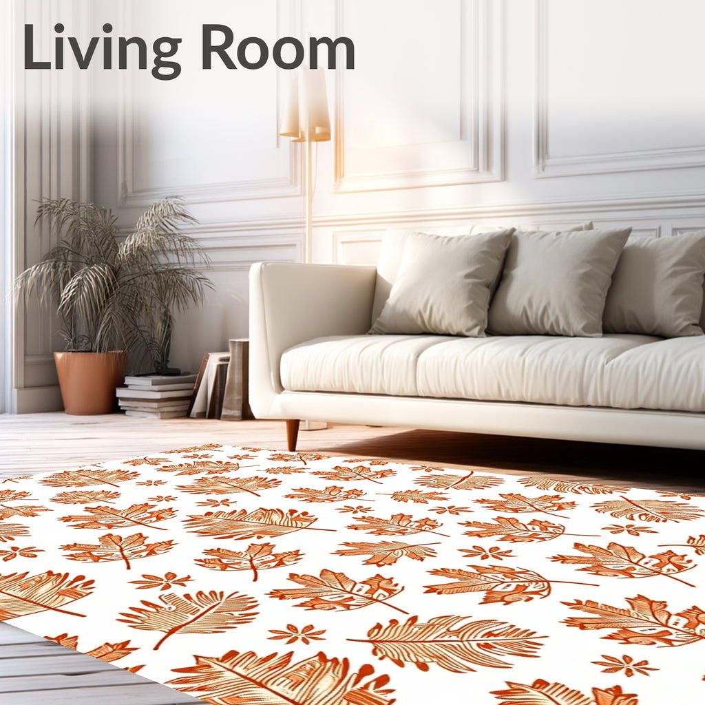 Autumn Orange Leaf Medley Rug