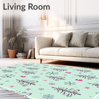 Winter Wonderland Evergreen Ornaments Rug