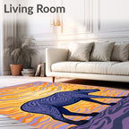 Purple Tapir Orange Swirl Sky Rug