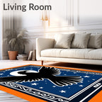 Midnight Raven Moon Celestial Scrolled Rug