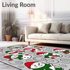 Merry Snowman Garland Whimsical Snowmen Rug