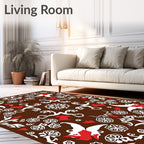 Organic Crimson White Paisley Medallion Rug