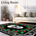 Gothic Skull Holly Frame Rug
