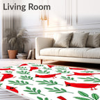 Vibrant Red Cardinal Branch Scatter Rug