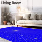 Radiant Blue Snowflake Burst Rug