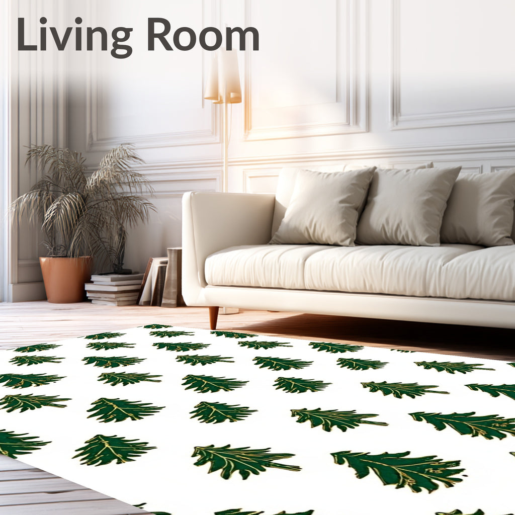 Emerald Green Pine Trees Repeated Rug