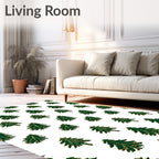 Emerald Green Pine Trees Repeated Rug