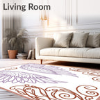 Lavender Angel Wings With Copper Flourishes Rug