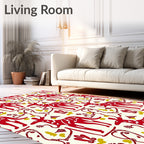 Red Animal And Abstract Forms Rug