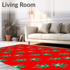 Crimson Green Foliage Repeat Rug