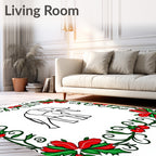 Holiday Red Green Floral Elephant Rug