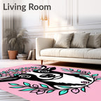 Pink Cow Floral Crown Meadow Rug