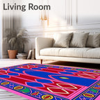 Vibrant Pink Blue Red Archway Rug