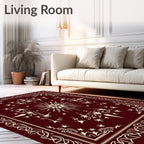Deep Burgundy Celestial Star Burst Rug