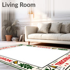 Red Green Leaf Bell Motif Rug
