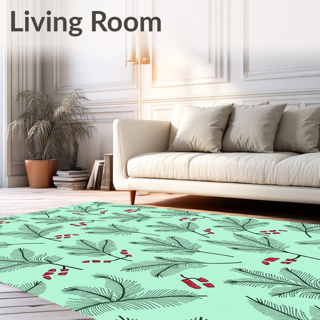 Foilage Red Berry Sprig Rug