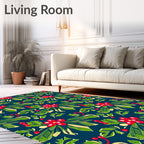 Festive Red Holly Berry Garland Rug