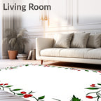 Whimsical Red Berry Vine Border Rug