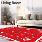 Red Christmas Icons Celebration Rug