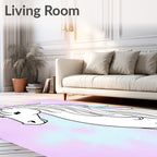 Mystical White Horse Pastel Swirl Rug