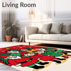 Festive Gnomes With Christmas Trees Rug