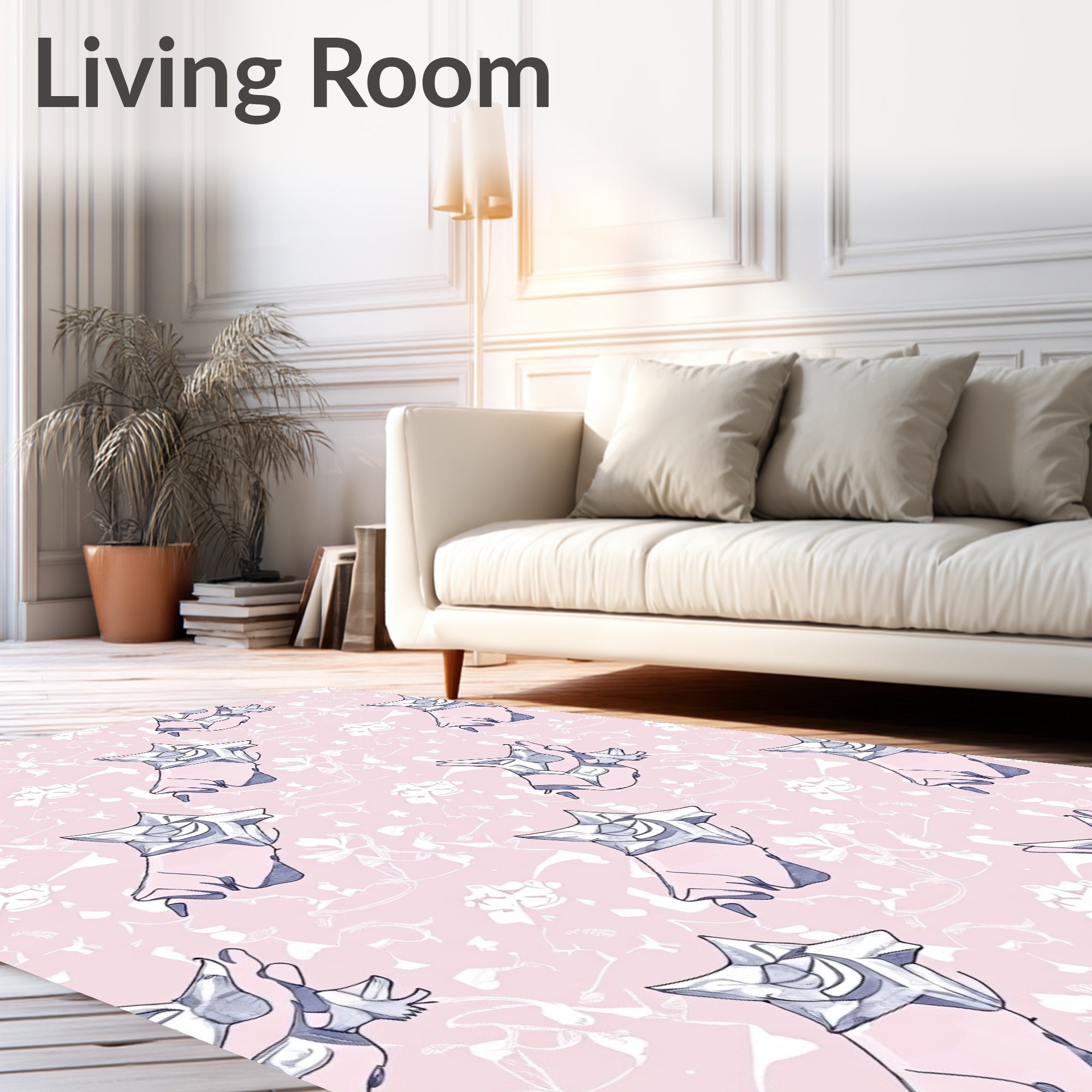 Pink Sakura Blossom Crystal Star Rug