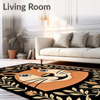 Cute Woodland Creature Floral Accent Rug