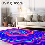 Vibrant Psychedelic Swirl Magenta Rug