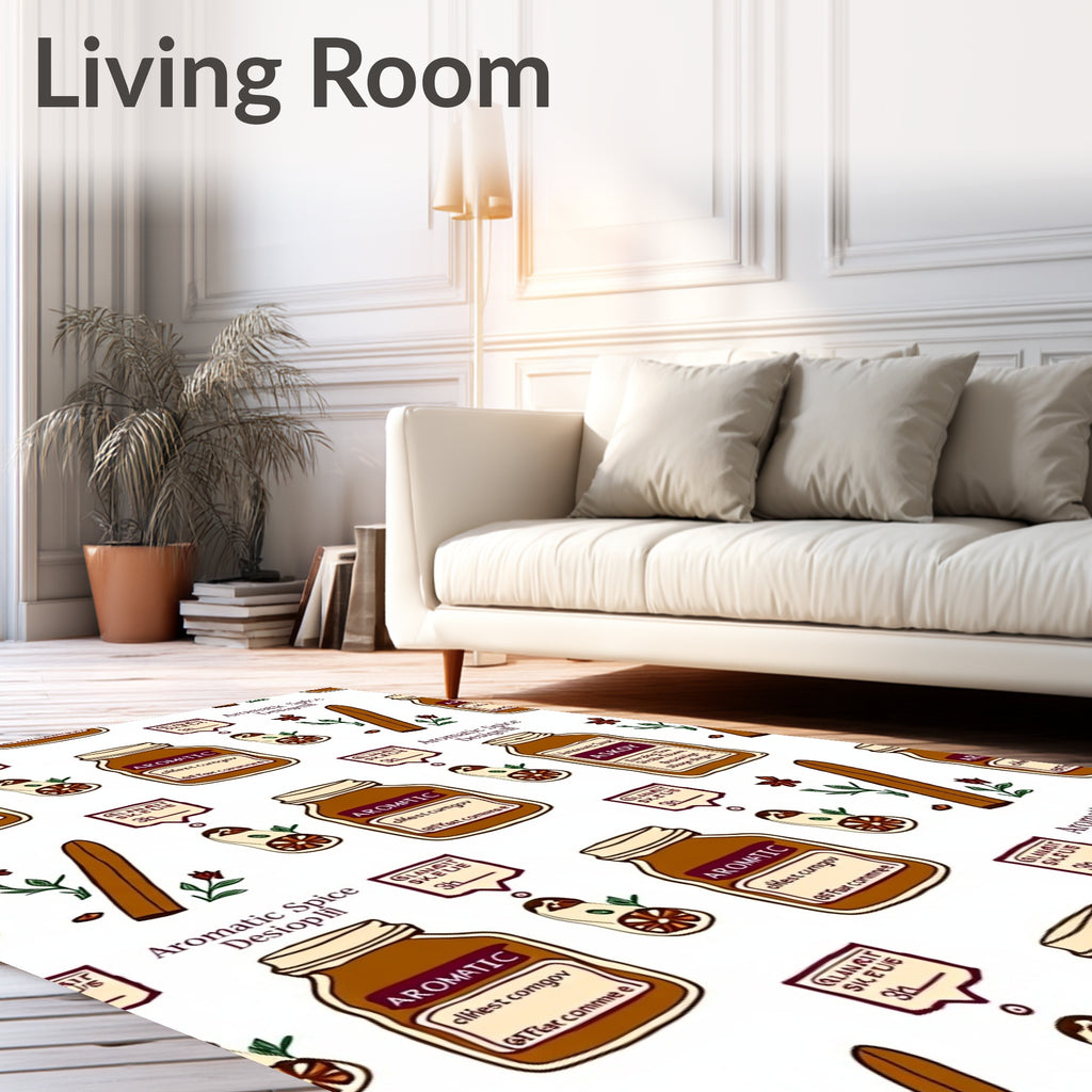 Aromatic Spice Jar Cinnamon Theme Rug