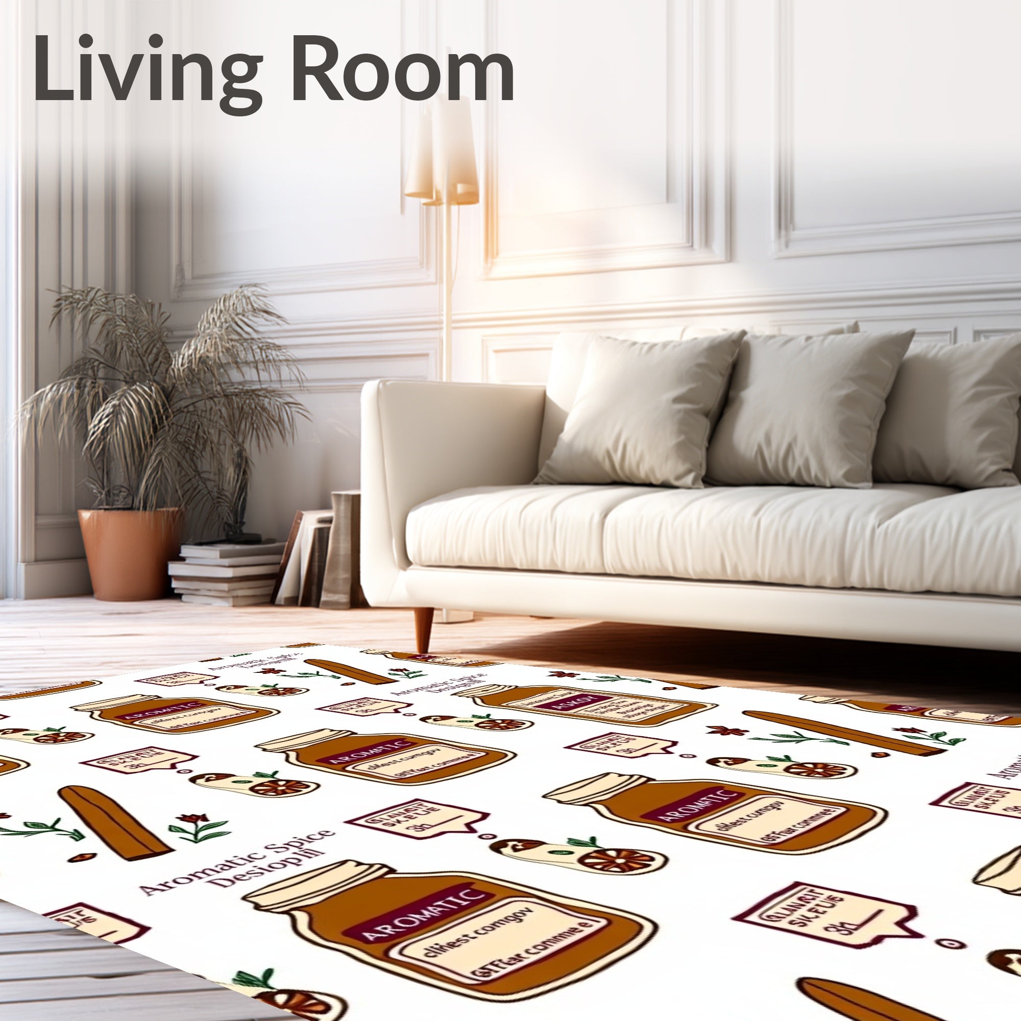 Aromatic Spice Jar Cinnamon Theme Rug
