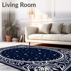 Deep Blue Celestial Starry Night Rug