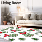 Festive Green Plaid Christmas Stocking Medley Rug