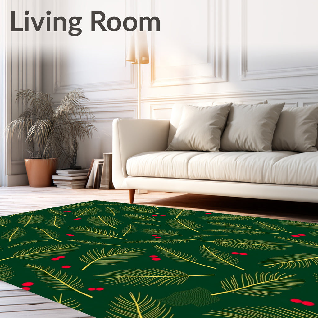 Emerald Spruce Pine Berry Swirl Rug
