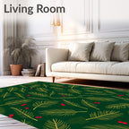 Emerald Spruce Pine Berry Swirl Rug