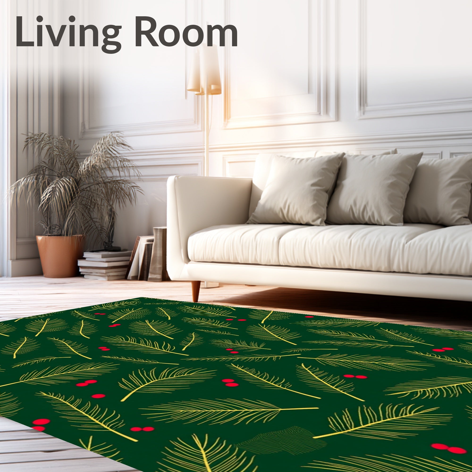 Emerald Spruce Pine Berry Swirl Rug