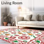 Happy Gingerbread Christmas Candy Forest Rug