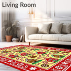 Whimsical Gingerbread House Candy Cane Rug