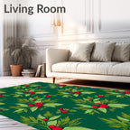 Christmas Holly Berry Garland Rug
