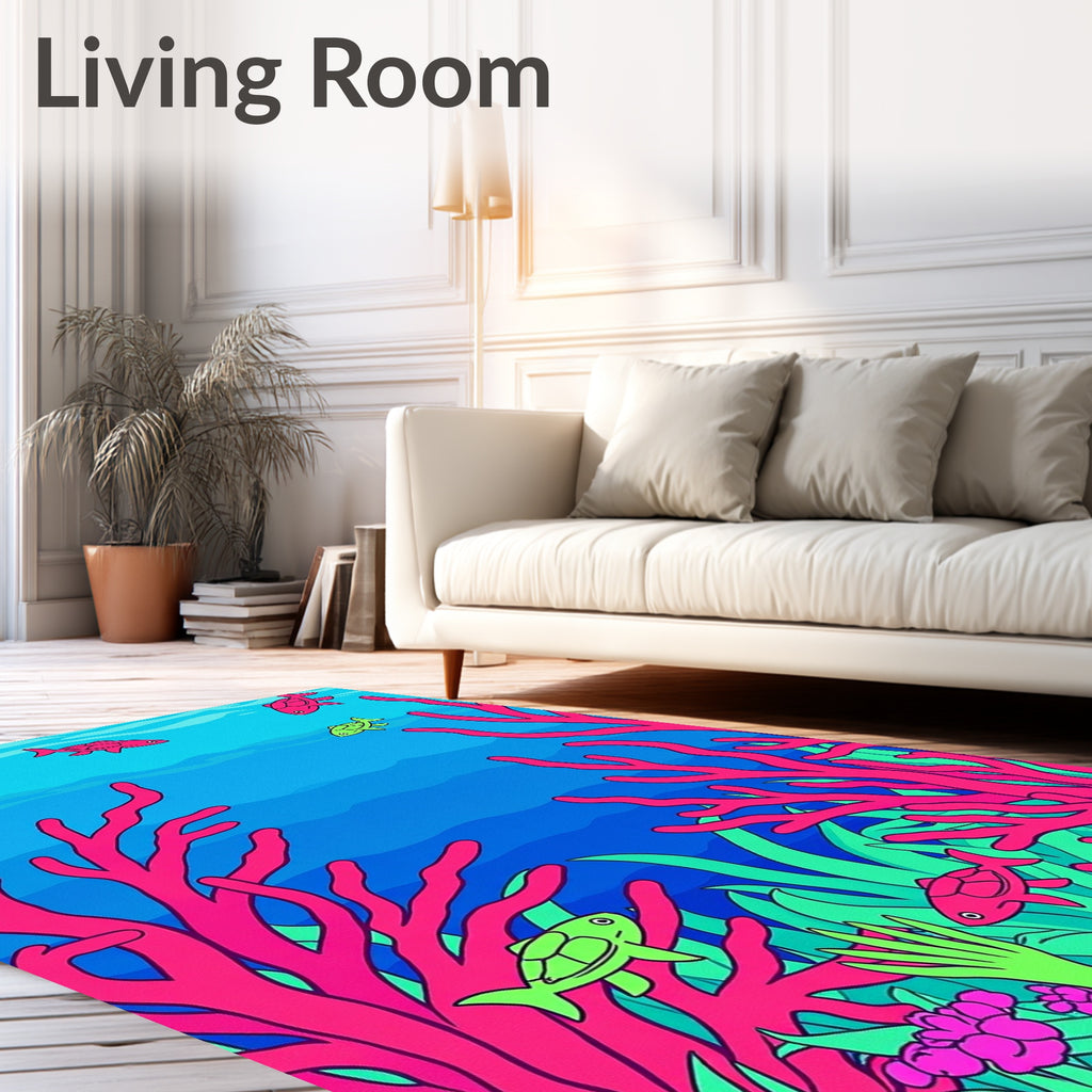 Vibrant Coral Fish Underwater Scene Rug