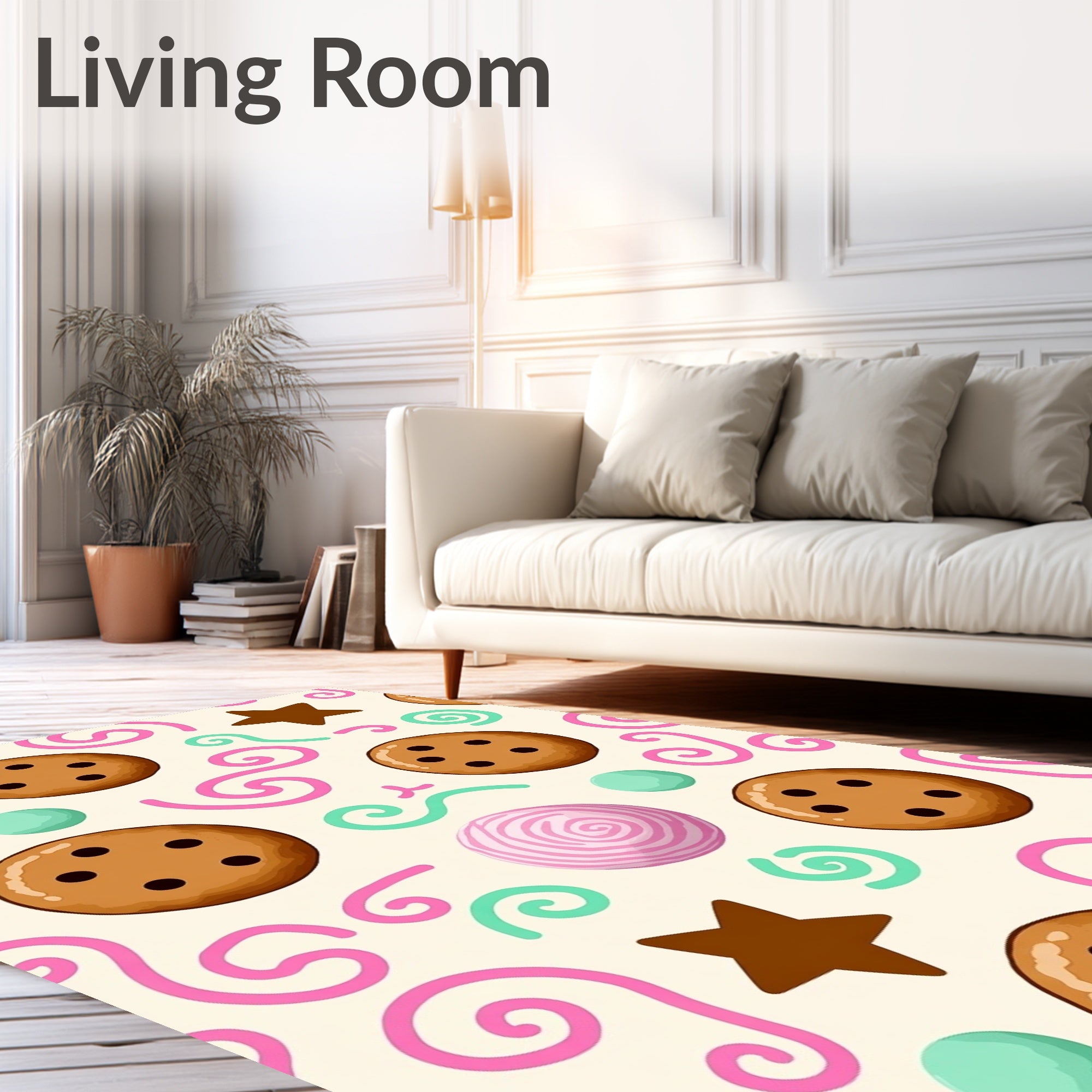 Cookie Swirls Candy Star Accent Rug