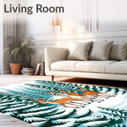 Winter Forest Deer Herd Rug