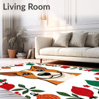 Whimsical Dog Holiday Ornament Border Rug