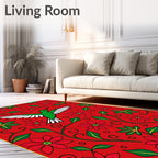 Crimson Hummingbird Floral Garden Rug