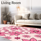 Pink Floral Collage Background Rug