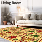 Festive Elf Holiday Tree Gift Collage Rug